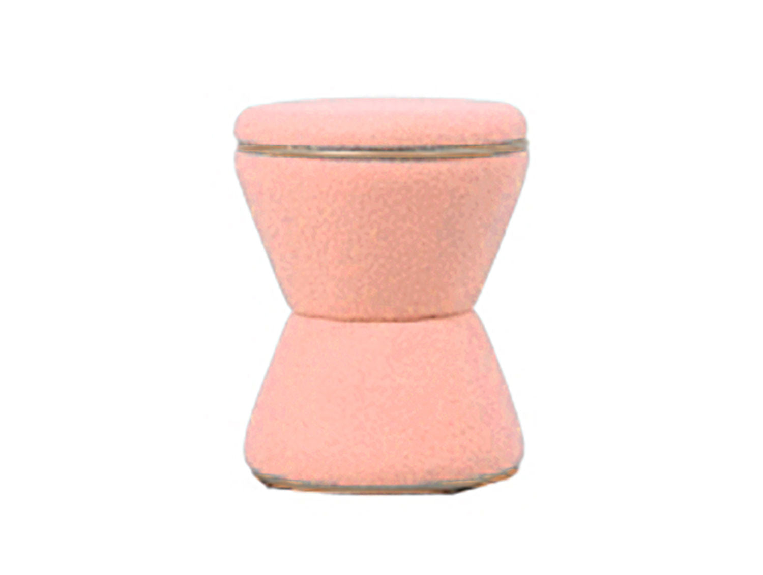 Pouf Gustar teddy curl soft pink - L 39 cm x H 43 cm x P 39
