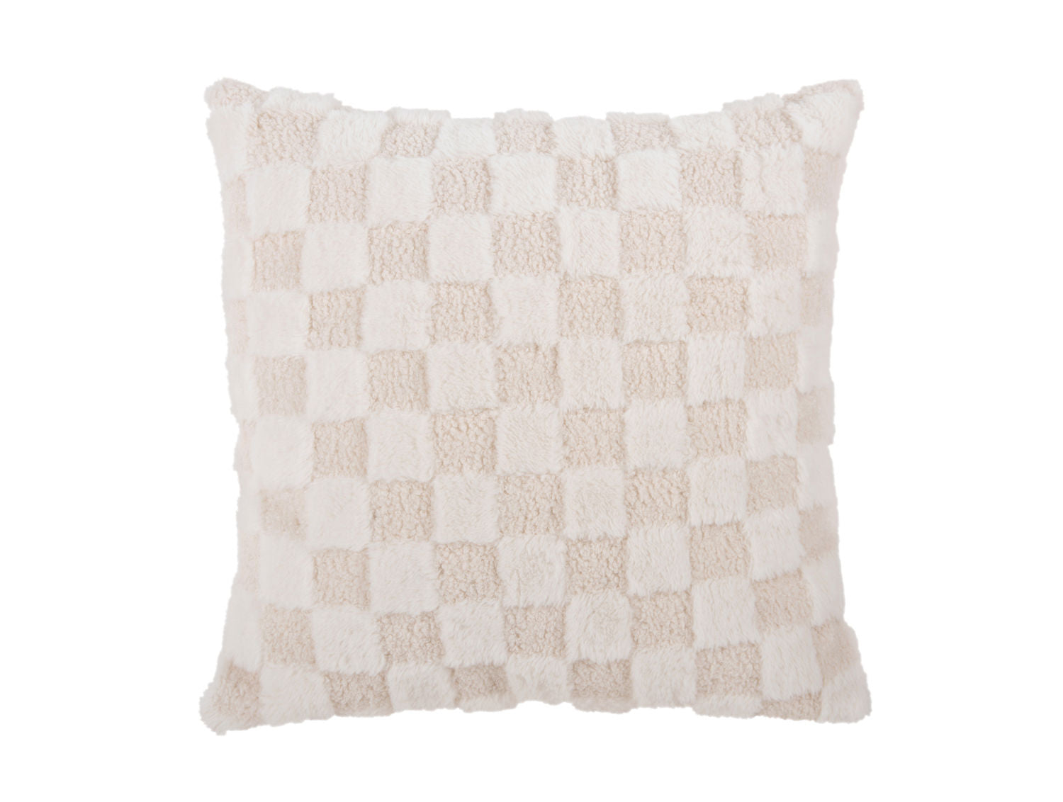 Cushion Checker white w. sand brown