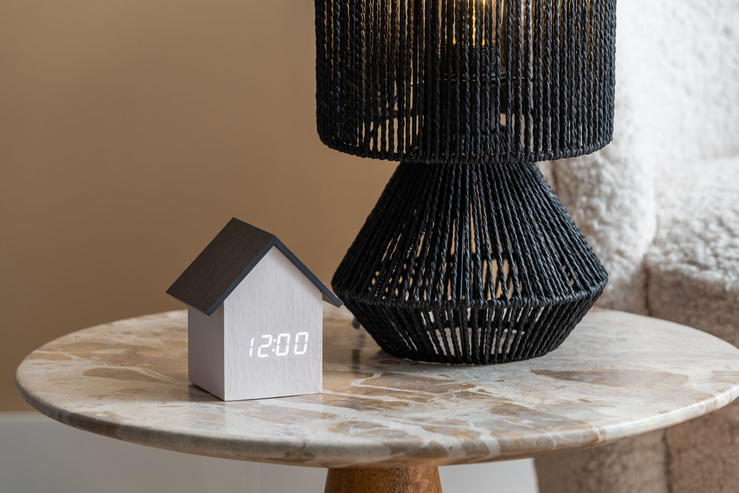 Table lamp Forma paper rope black - L 20 cm x H 30 cm x P 20