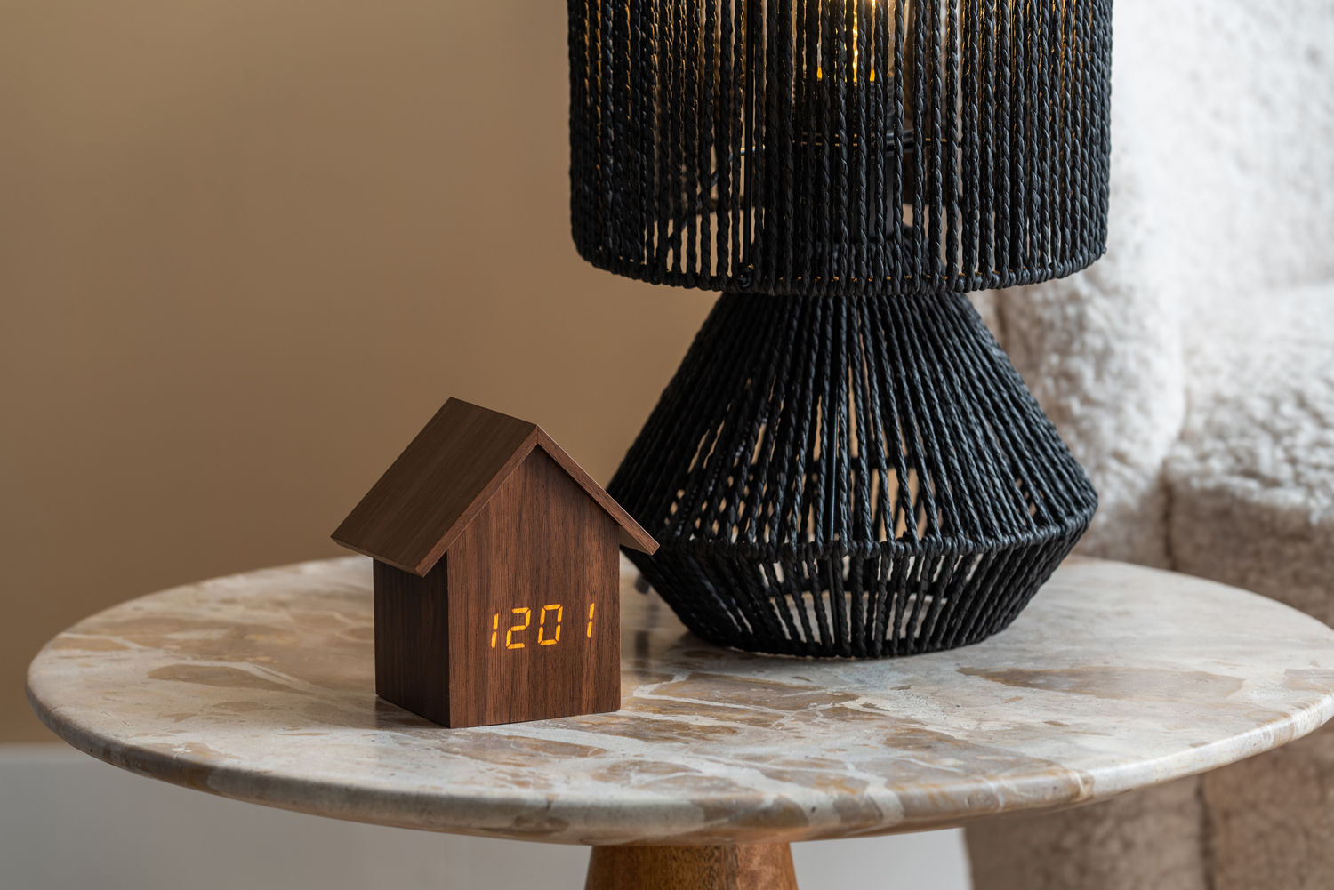 Table lamp Forma paper rope black - L 20 cm x H 30 cm x P 20
