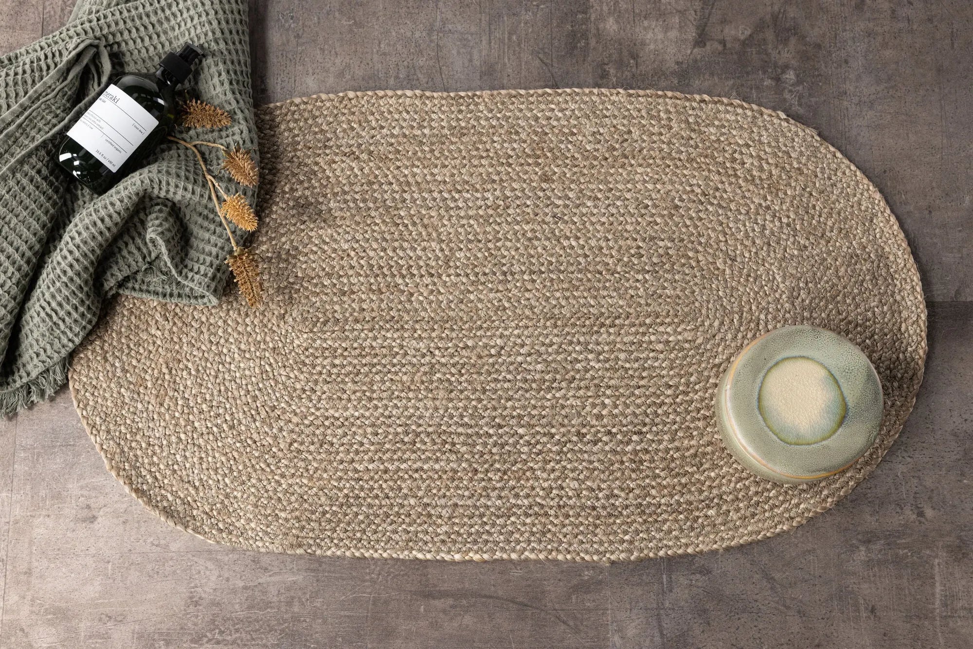 Tapis ovale Olivier - 50*90cm - 50 x 90 - Jute