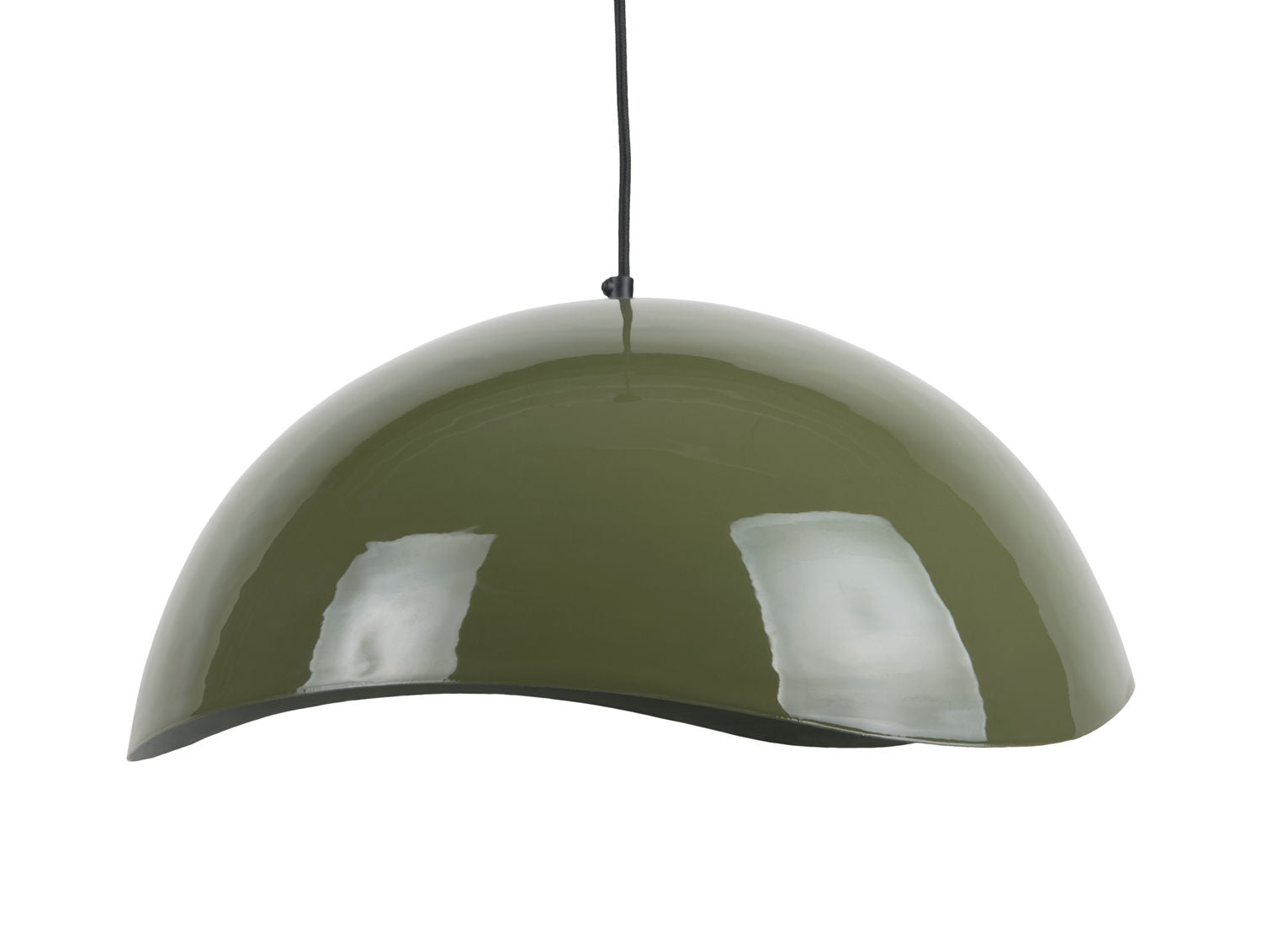 Pendant lamp Waved large enamel jungle green